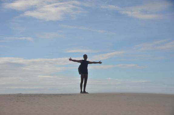 No topo da Duna do Funil, em Tatajuba - CE